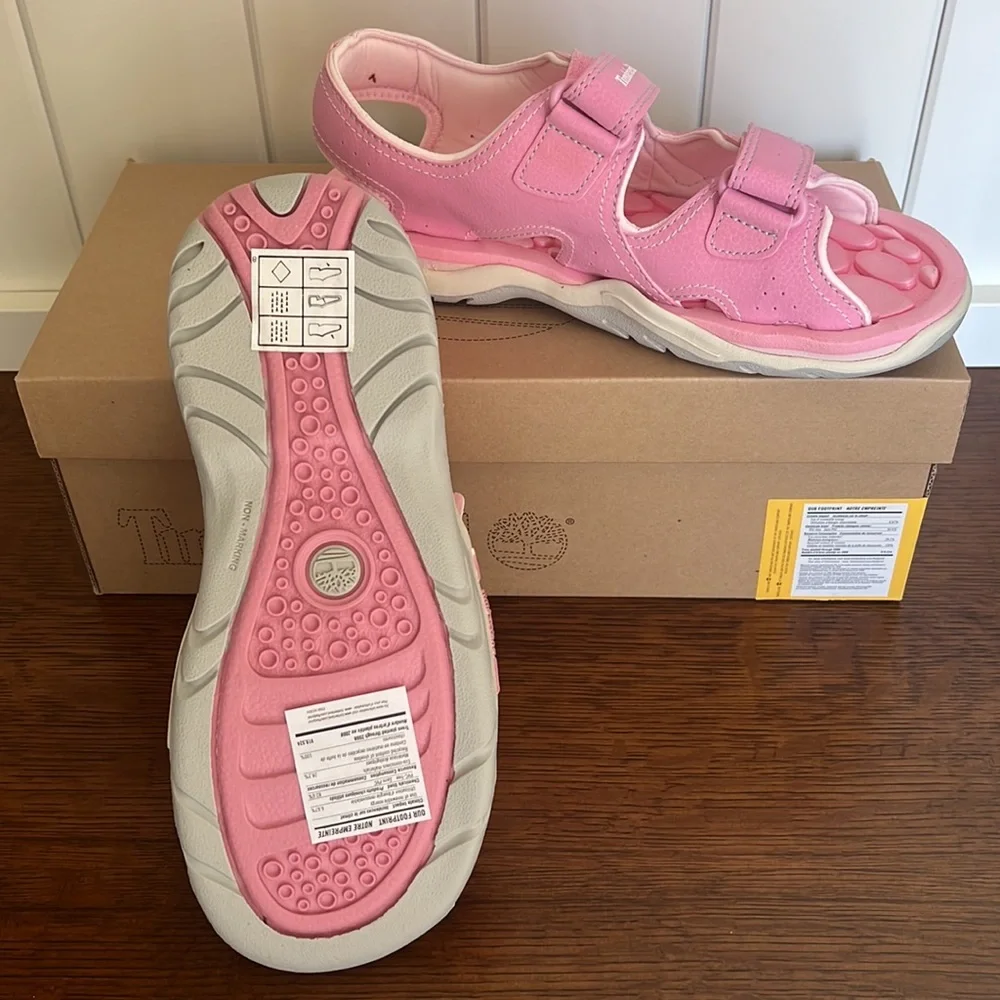 Timberland sandals Juniors size 6 sandstomper new in Box Pink (fits me womens 7)